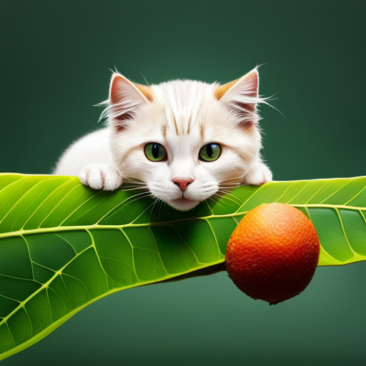 An image of a cat curiously sniffing a tamarind pod, with a question mark above its head, set against a background split in two - one side lush and green, the other side caution-taped